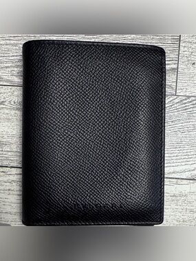 Bvlgari Black Pebbled Leather Men’s Bifold Wallet - Like New
